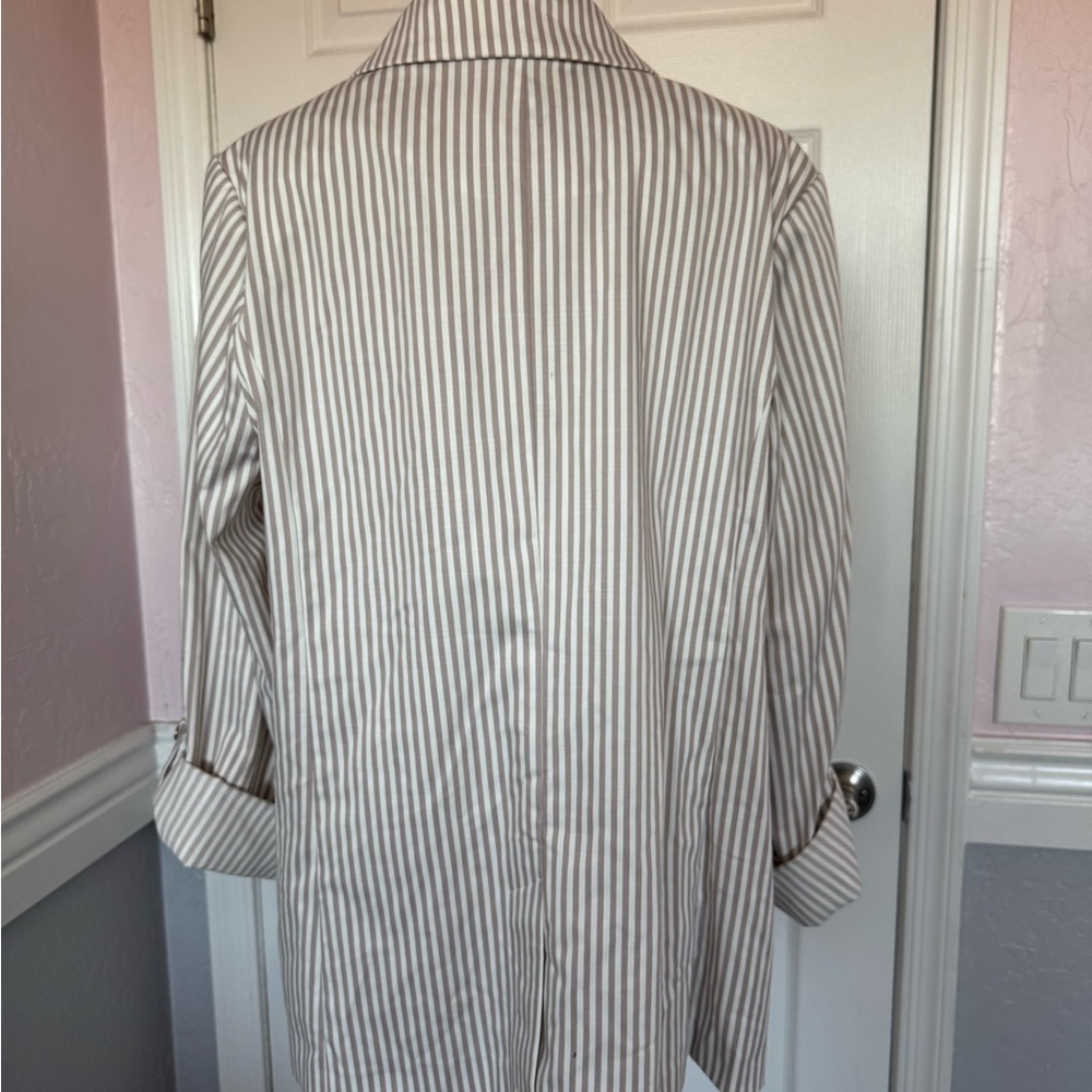 Evri Striped Women's Blazer Open Dressy Blazer Jacket SZ 1X Office Casual Career - Picture 6 of 16